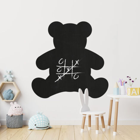 Sticker ardoise tableau noir - stickers muraux adhésif effaçable - OURSON - 55x55cm (1/4)