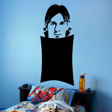 Sticker ardoise tableau noir - stickers muraux adhésif effaçable - LIONEL MESSI - 50x20cm (1/3)