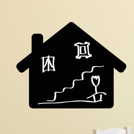 Sticker ardoise tableau noir - stickers muraux adhésif effaçable - MAISON - 30x35cm (1/3)