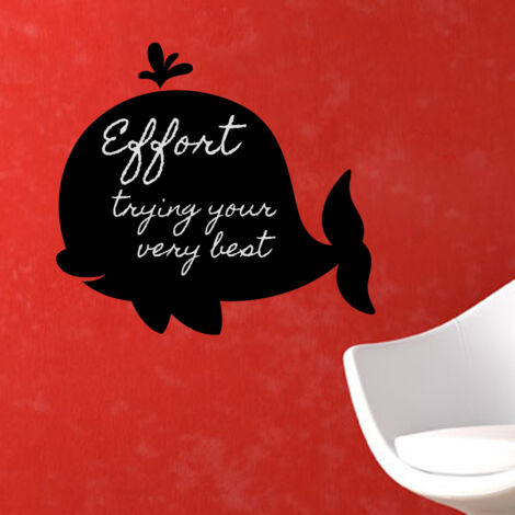 Sticker ardoise tableau noir - stickers muraux adhésif effaçable - SILHOUETTE BALEINE - 40x45cm (1/4)