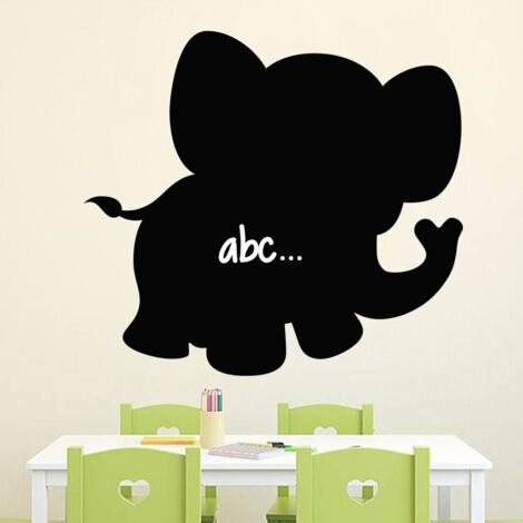 Sticker ardoise tableau noir - stickers muraux adhésif effaçable - SILHOUETTE PETIT ÉLÉPHANT - 20x20cm (1/3)