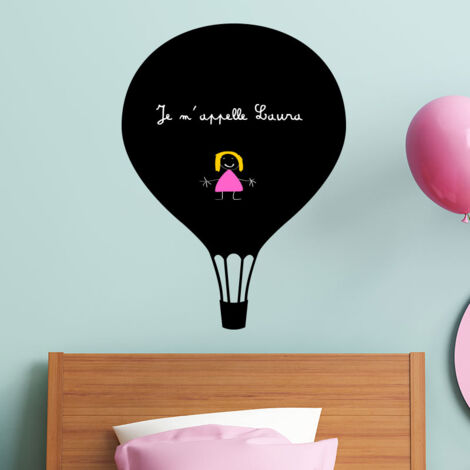 Sticker ardoise tableau noir - stickers muraux adhésif effaçable - BALLON - 45x35cm (1/4)