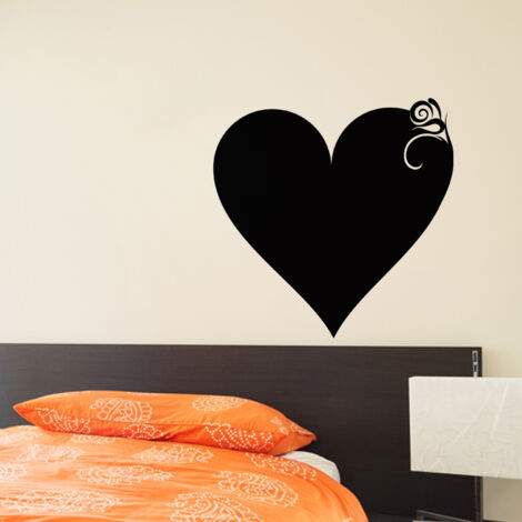 Sticker ardoise tableau noir - stickers muraux adhésif effaçable - DESIGN COEUR CLASSIQUE - 30x30cm (1/3)