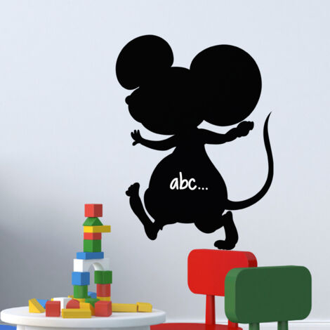 Sticker ardoise tableau noir - stickers muraux adhésif effaçable - SILHOUETTE SOURIS I - 20x15cm (1/3)