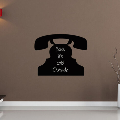 Sticker ardoise tableau noir - stickers muraux adhésif effaçable - TÉLÉPHONE ANCIEN - 40x50cm (1/4)