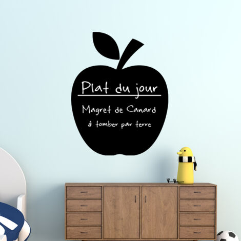 Sticker ardoise tableau noir - stickers muraux adhésif effaçable - DESIGN POMME - 20x15cm (1/3)