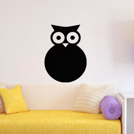 Sticker ardoise tableau noir - stickers muraux adhésif effaçable - SILHOUETTE HIBOU - 30x20cm (1/3)