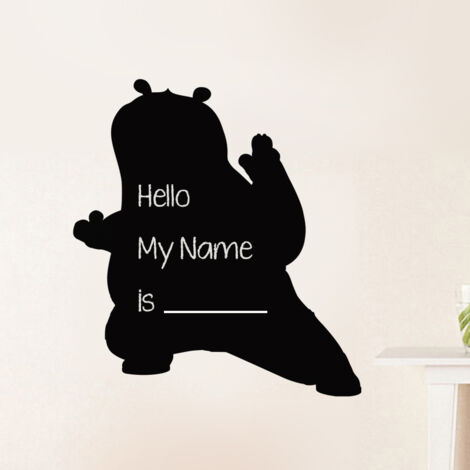 Sticker ardoise tableau noir - stickers muraux adhésif effaçable - SILHOUETTE KUNG-FU PANDA - 40x40cm (1/4)