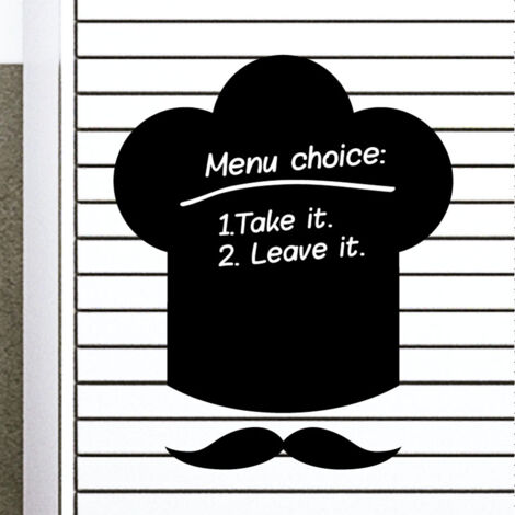 Sticker ardoise tableau noir - stickers muraux adhésif effaçable - CHAPEAU DU CHEF - 25x20cm (1/3)