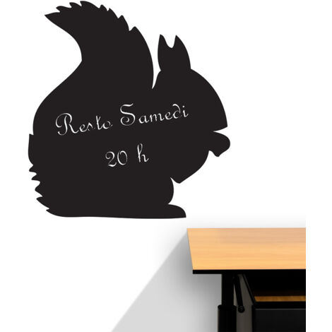 Sticker ardoise tableau noir - stickers muraux adhésif effaçable - ÉCUREUIL - 15x15cm (1/3)