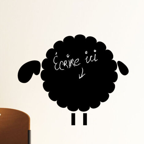 Sticker ardoise tableau noir - stickers muraux adhésif effaçable - MOUTONS 1 - 30x35cm (1/3)