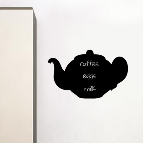 Sticker ardoise tableau noir - stickers muraux adhésif effaçable - GRANDE THÉIÈRE - 40x65cm (1/4)
