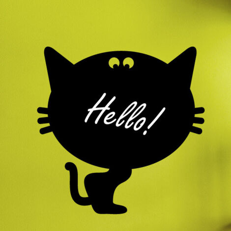 Sticker ardoise tableau noir - stickers muraux adhésif effaçable - CHAT I - 70x70cm (1/3)