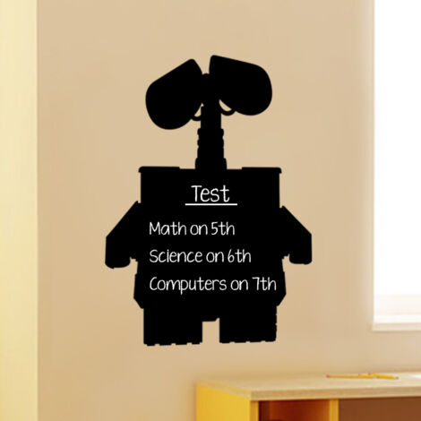 Sticker ardoise tableau noir - stickers muraux adhésif effaçable - SILHOUETTE ROBOT - 55x40cm (1/4)