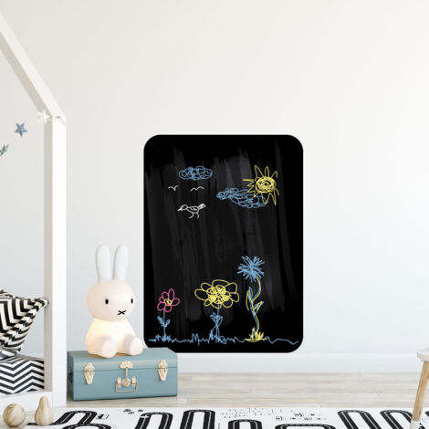 Sticker ardoise tableau noir - stickers muraux adhésif effaçable - BORDS ARRONDIS - 60x45cm (1/4)