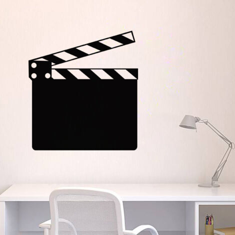 Sticker ardoise tableau noir - stickers muraux adhésif effaçable - CLAP DE CINÉMA - 30x30cm (1/3)