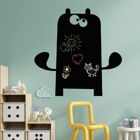 Sticker ardoise tableau noir - stickers muraux adhésif effaçable - MONSTRE 1 - 25x25cm (1/5)