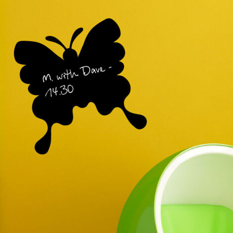 Sticker ardoise tableau noir - stickers muraux adhésif effaçable - PAPILLON - 90x90cm (1/3)