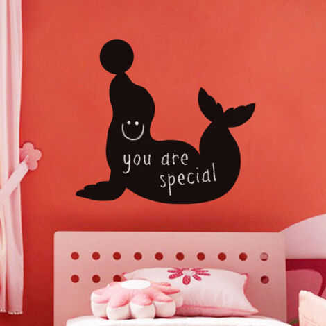 Sticker ardoise tableau noir - stickers muraux adhésif effaçable - SILHOUETTE PHOQUE - 40x45cm (1/4)