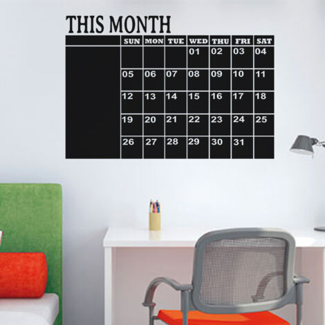 Sticker ardoise tableau noir - stickers muraux adhésif effaçable - CALENDRIER DU MOIS - 50x75cm (1/3)