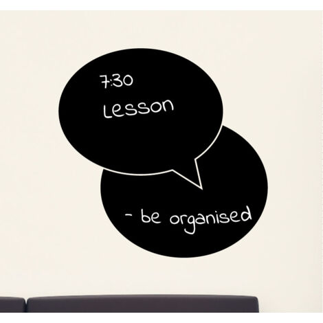 Sticker ardoise tableau noir - stickers muraux adhésif effaçable - BULLES DIALOGUE - 30x30cm (1/4)