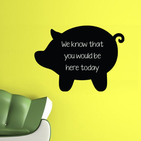Sticker ardoise tableau noir - stickers muraux adhésif effaçable - PETIT COCHON - 40x55cm (1/4)