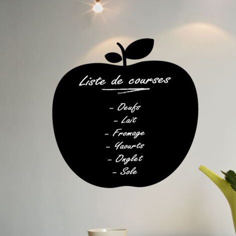 Sticker ardoise tableau noir - stickers muraux adhésif effaçable - POMME - 15x15cm (1/3)