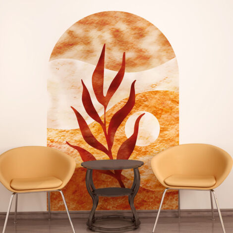 Papier peint intissé pré-encollé fresques géantes - ARCHE FEUILLE AU DÉSERT - 90x60cm (1/5)