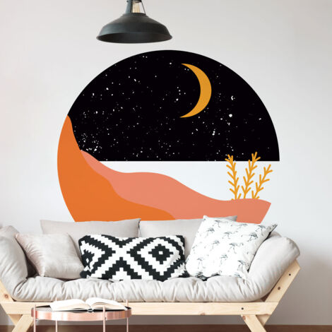 Papier peint intissé pré-encollé fresques géantes - ROND BORD DE MER NOIR - 60x60cm (1/5)