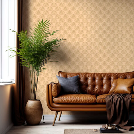 Papier peint intissé pré-encollé - SCANDINAVE ART DÉCO BEIGE ARCHES - 1 rouleau de 300x60cm (1/5)