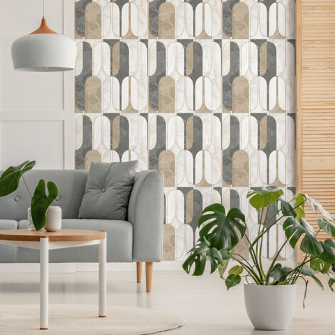 Papier peint intissé pré-encollé - EFFET MARBRE MULTICOLOR - 1 rouleau de 300x60cm (1/5)