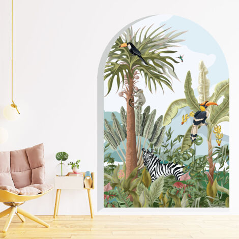 Papier peint intissé pré-encollé fresques géantes - ARCHE OASIS TROPICAL - 90x60cm (1/4)