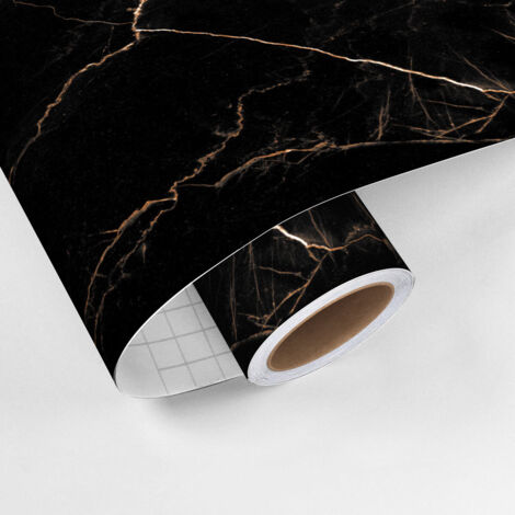 Crédence adhésive - MARBRE NOIR CUIVRÉ - 60x100cm (1/5)
