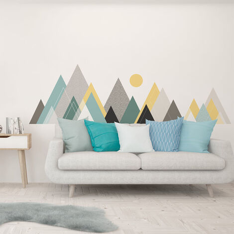 Stickers muraux - Décoration chambre salon - Autocollant Sticker mural géant montagnes scandinaves NEVADA - 40x60cm (1/5)
