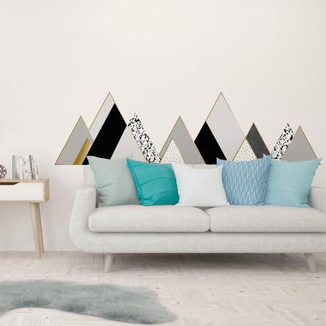 Stickers muraux - Décoration chambre salon - Autocollant Sticker mural géant montagnes scandinaves RWENZORI - 40x60cm