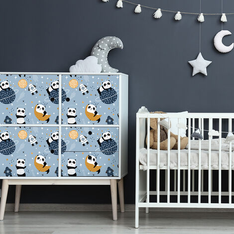 Sticker meuble enfant pandas et les planètes 40 x 60 cm (1/5)