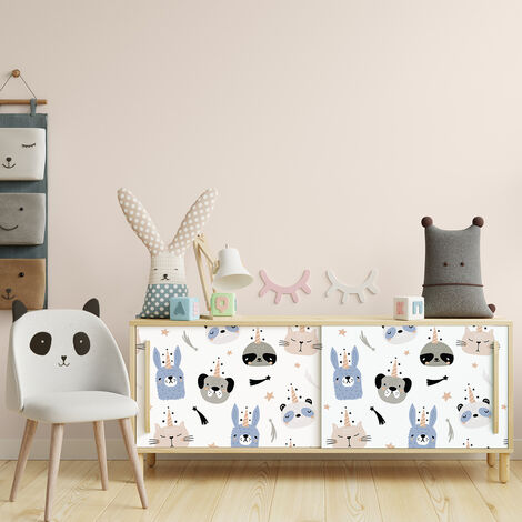Sticker meuble pour enfant animaux des prairies 40 x 60 cm (1/5)