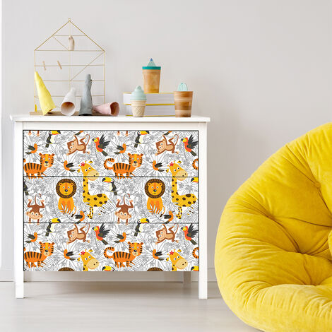 Sticker meuble enfant animaux safaris d'Afrique 40 x 60 cm (1/5)