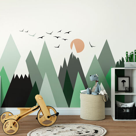 Stickers enfant montagnes scandinaves nebraska 90 x 135 cm