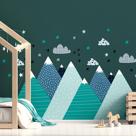 Stickers enfant montagnes scandinaves jeremika 40 x 60 cm (1/5)