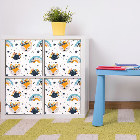 Sticker meuble enfant renards indiens et les arcs-en-ciel 60 x 90 cm (1/5)