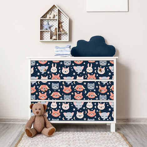Sticker meuble enfant animaux de la nuit 40 x 60 cm (1/5)