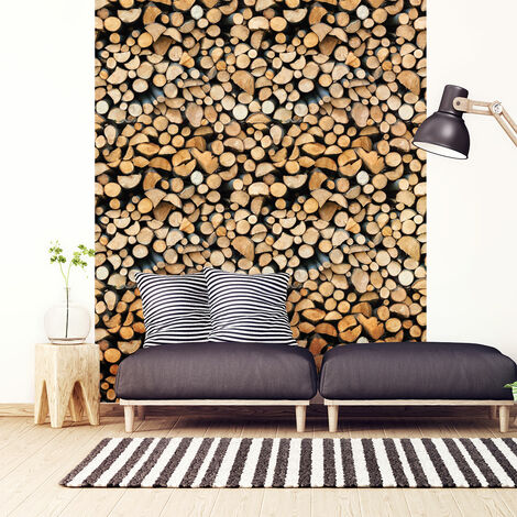 Sticker effet papier peint - RONDINS DE BOIS D'ARIZONA - 50x50cm (1/5)