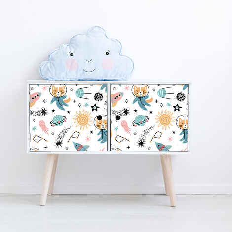 Sticker meuble enfant animaux dans l'espace 40 x 60 cm (1/5)