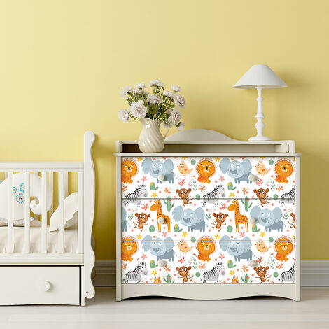 Sticker meuble pour enfant animaux exotiques 40 x 60 cm (1/5)