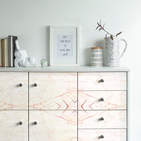 Sticker meuble marbre saumon et beige 40 x 60 cm (1/5)