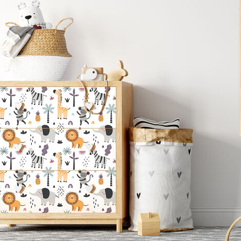 Sticker meuble pour enfant animaux des îles tropicales 60 x 90 cm