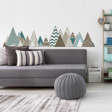 Stickers muraux - Décoration chambre salon - Autocollant Sticker mural géant montagnes scandinaves NEOVOLCANIK - 70X115cm (1/5)