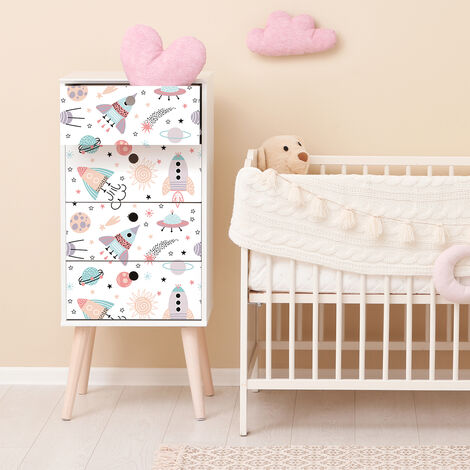 Sticker meuble enfant fusées et planètes 40 x 60 cm (1/5)