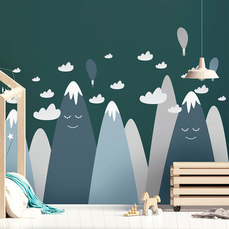 Stickers enfant montagnes scandinaves boyka 100 x 150 cm (1/5)